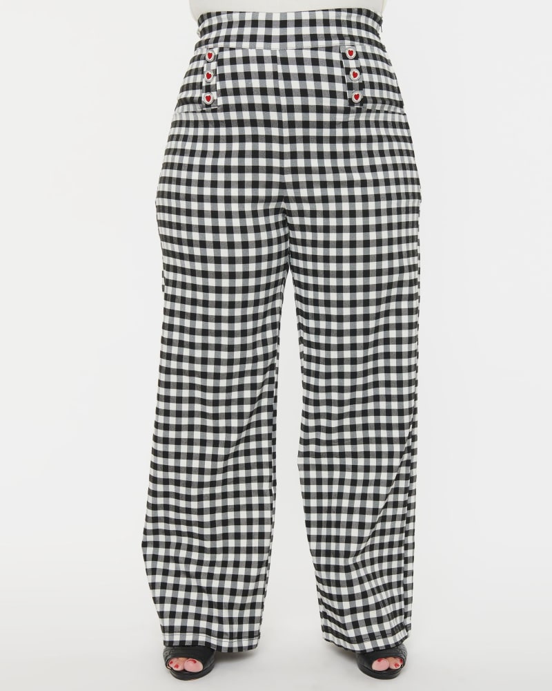 Unique Vintage Plus Size Black Gingham Ginger Pants Black Gingham